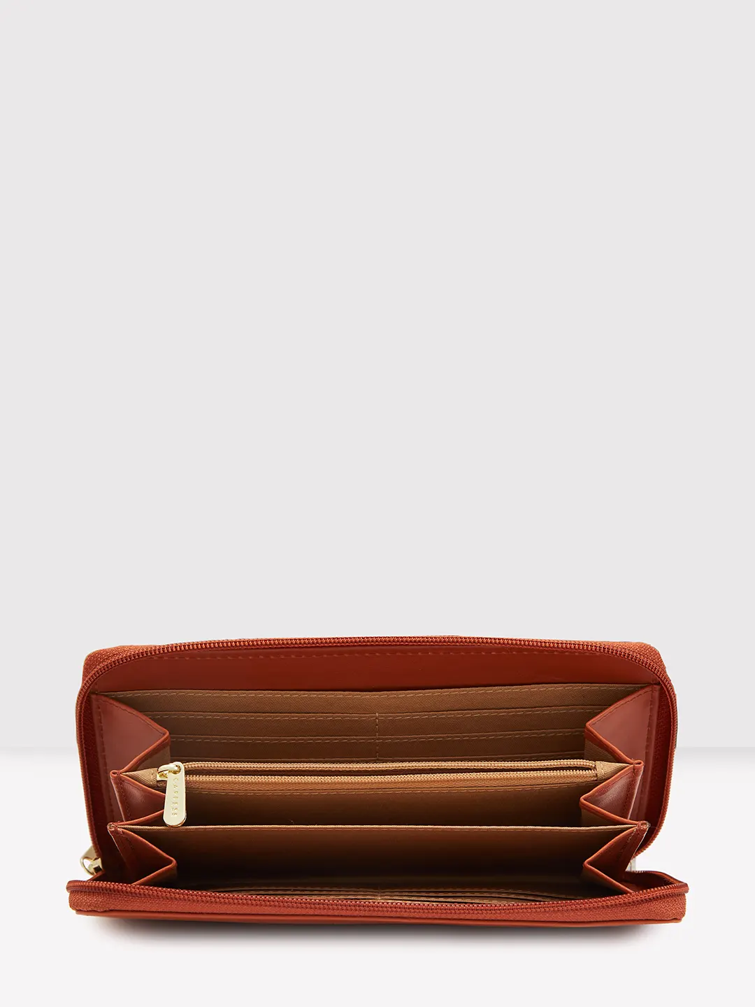 Caprese Zeta Quilted Large Tan Zip Around Wallet - Image 10
