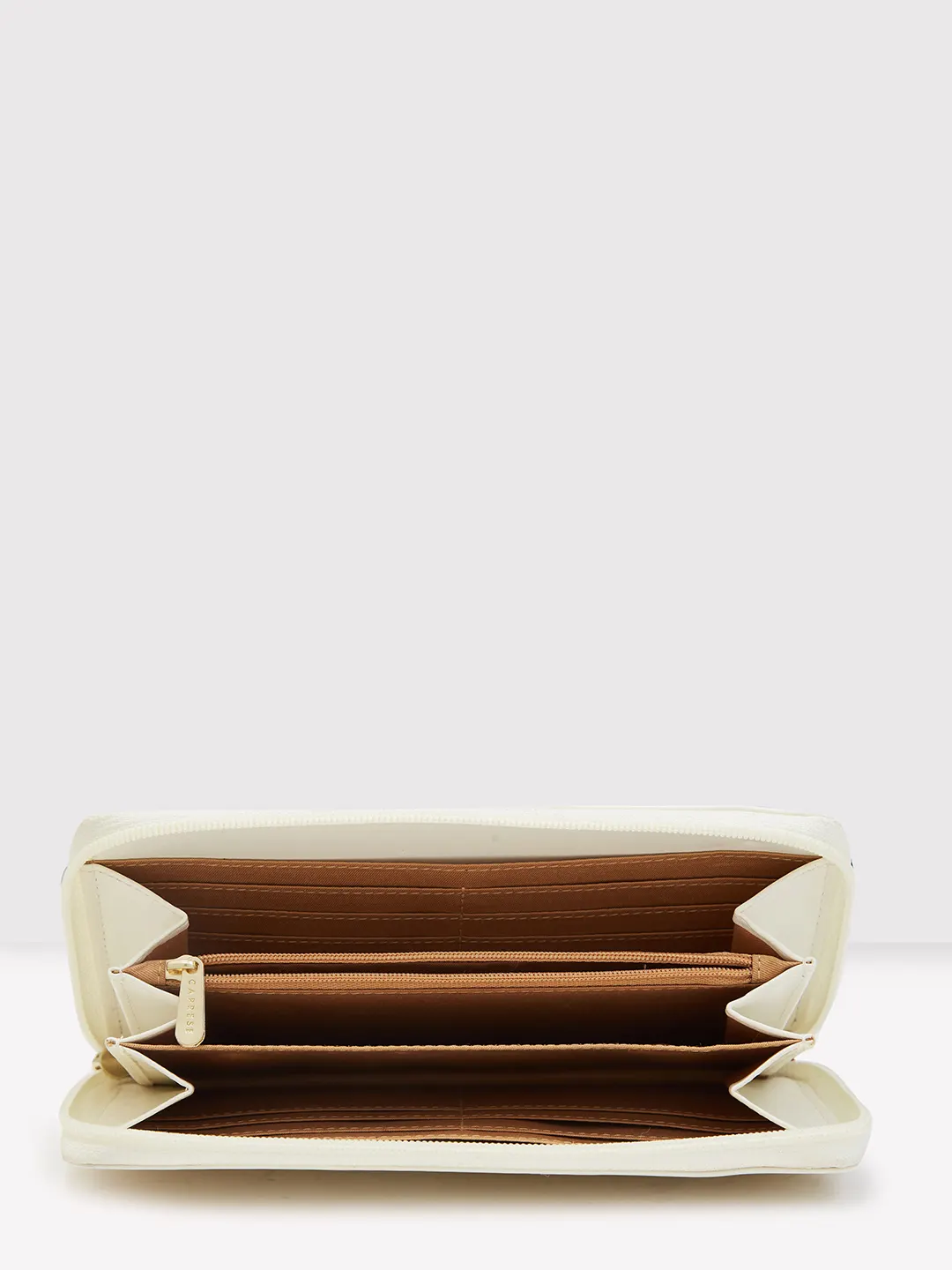 Caprese Zeta Quilted Large Vanilla Zip Around Wallet - Image 10