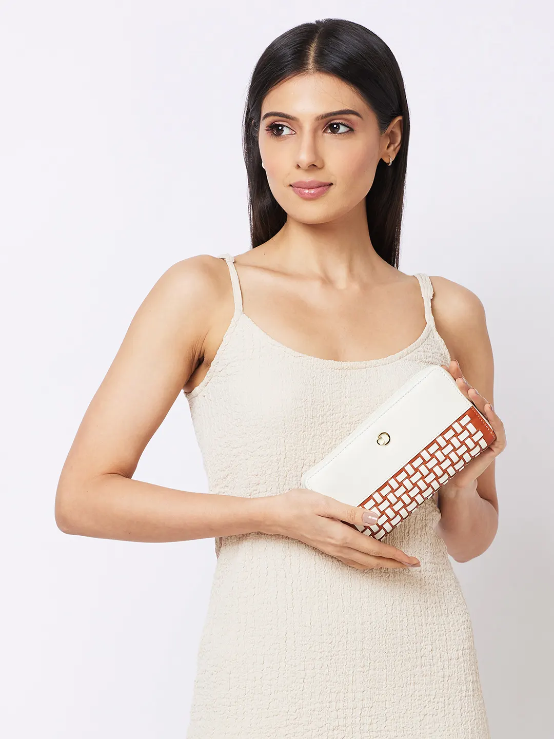 Caprese Zeta Quilted Large Vanilla Zip Around Wallet - Image 12