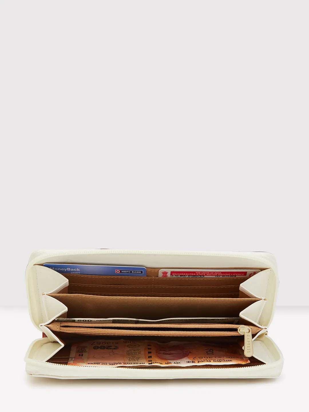 Caprese Zeta Quilted Large Vanilla Zip Around Wallet - Image 9