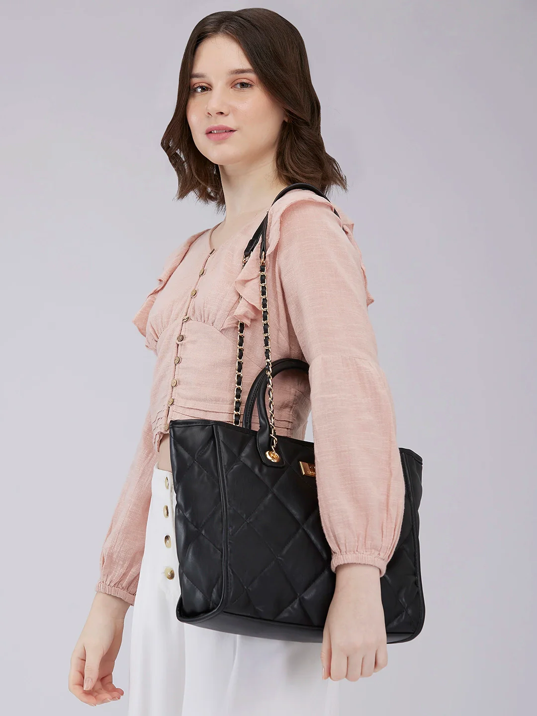 Caprese Ziva Large Black Tote Bag - Image 12