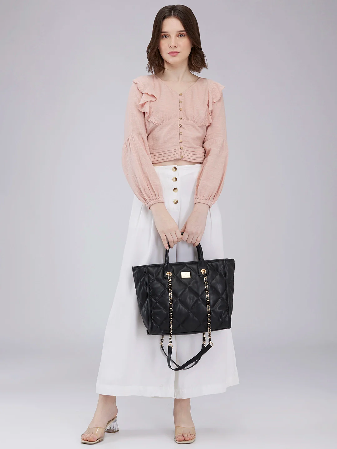 Caprese Ziva Large Black Tote Bag - Image 3