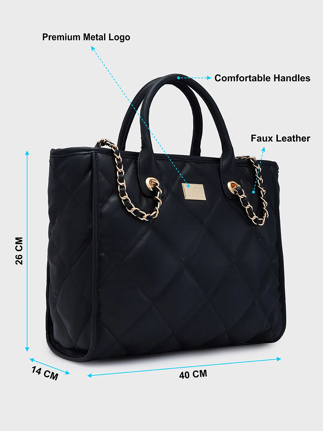 Caprese Ziva Large Black Tote Bag - Image 7