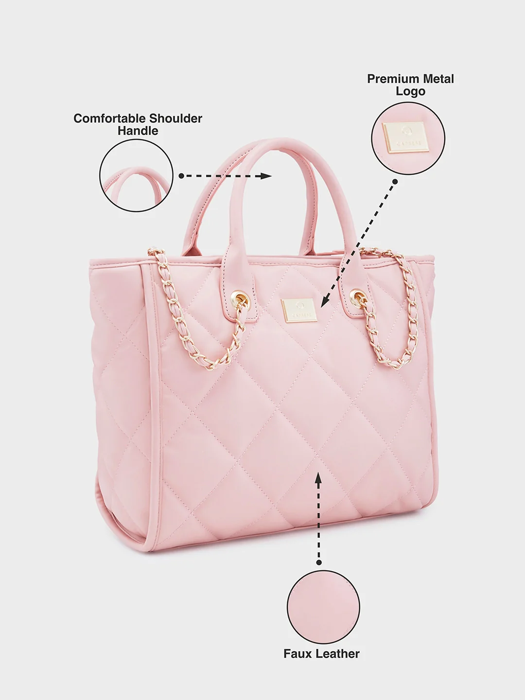 Caprese Ziva Large Blush Tote Bag - Image 6