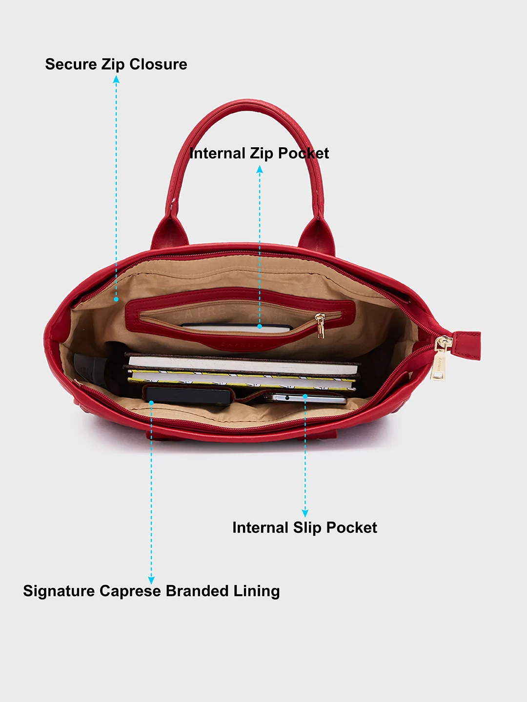 Caprese Ziva Large Red Tote Bag - Image 8