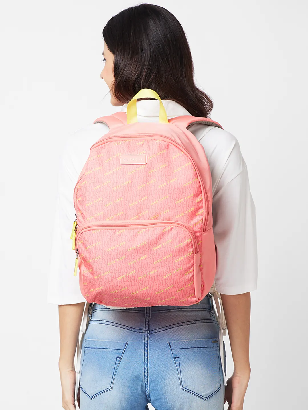 Caprese Zoe Large Peach Backpack - Image 13