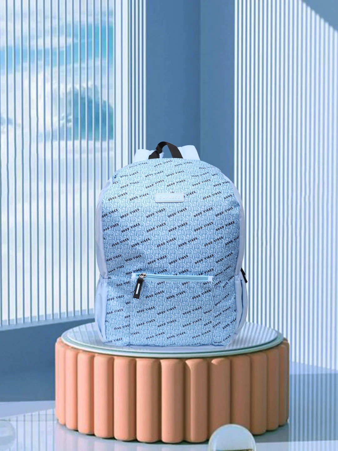 Caprese Zoe Large Light Blue Laptop Backpack - Image 2