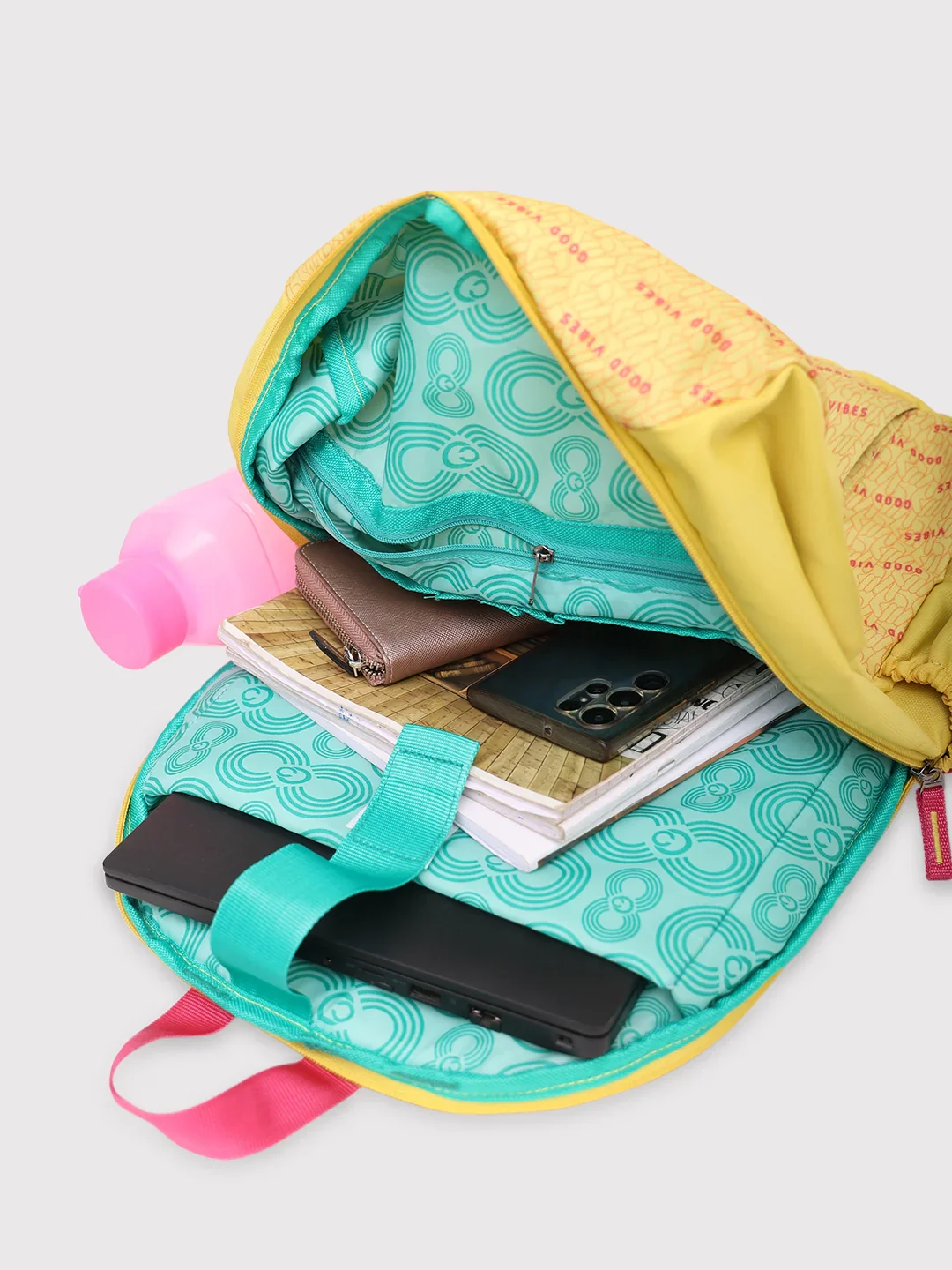 Caprese Zoe Large Yellow Laptop Backpack - Image 9