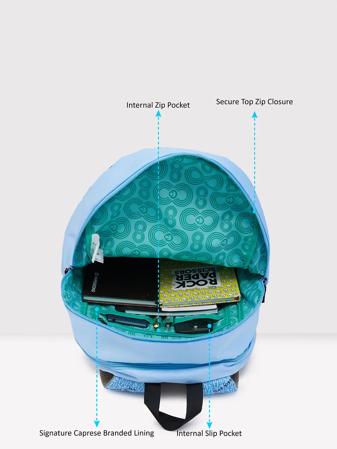 Caprese Zoe X Large Light Blue Laptop Backpack - Image 6