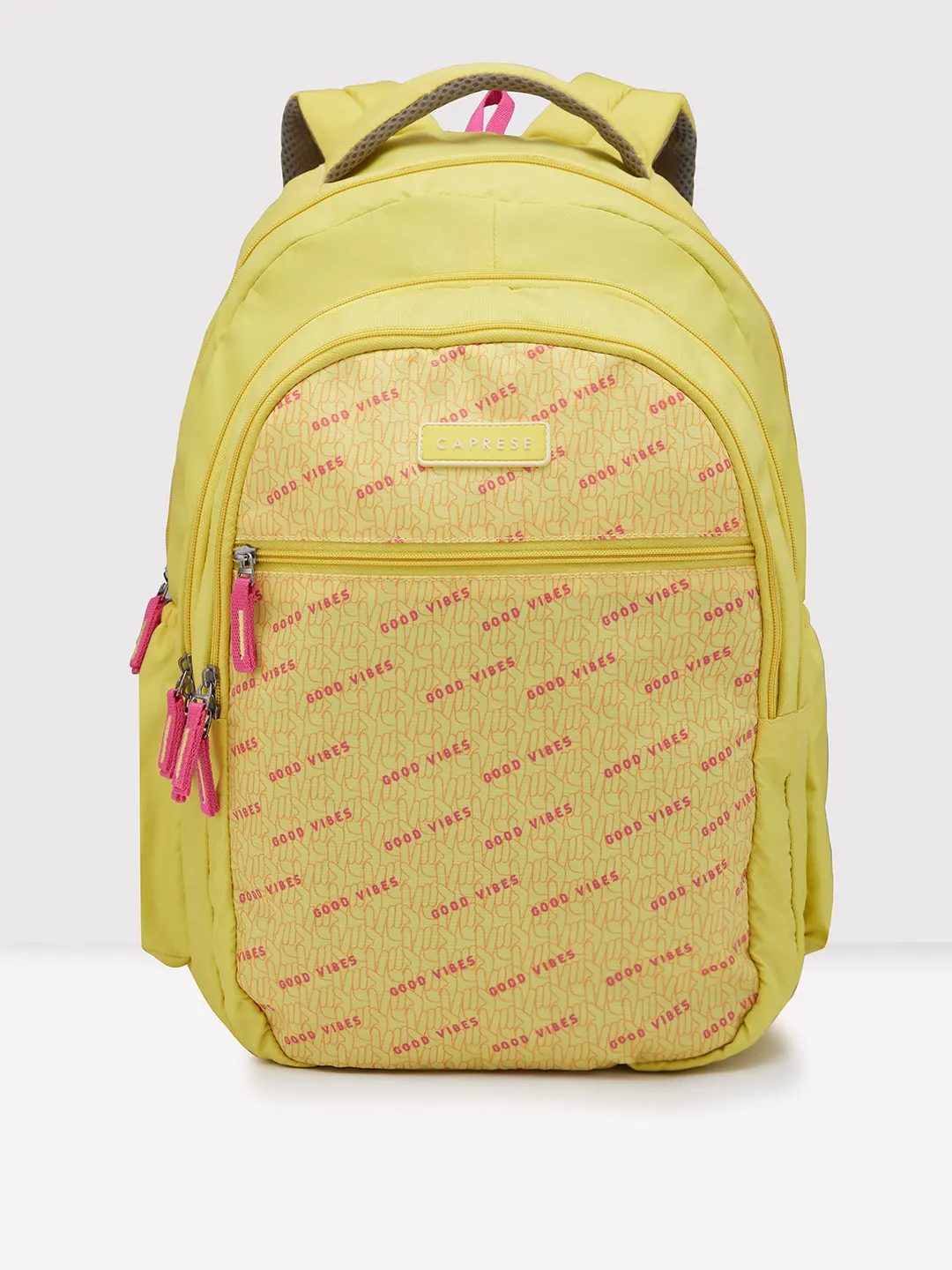 Caprese Zoe Large Yellow School Backpack - Image 3