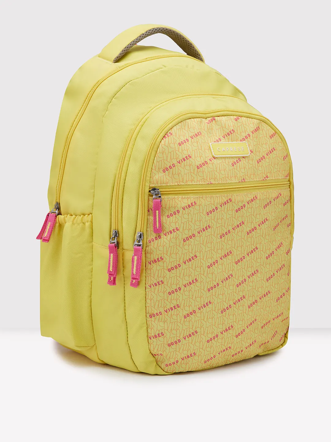 Caprese Zoe Large Yellow School Backpack - Image 5