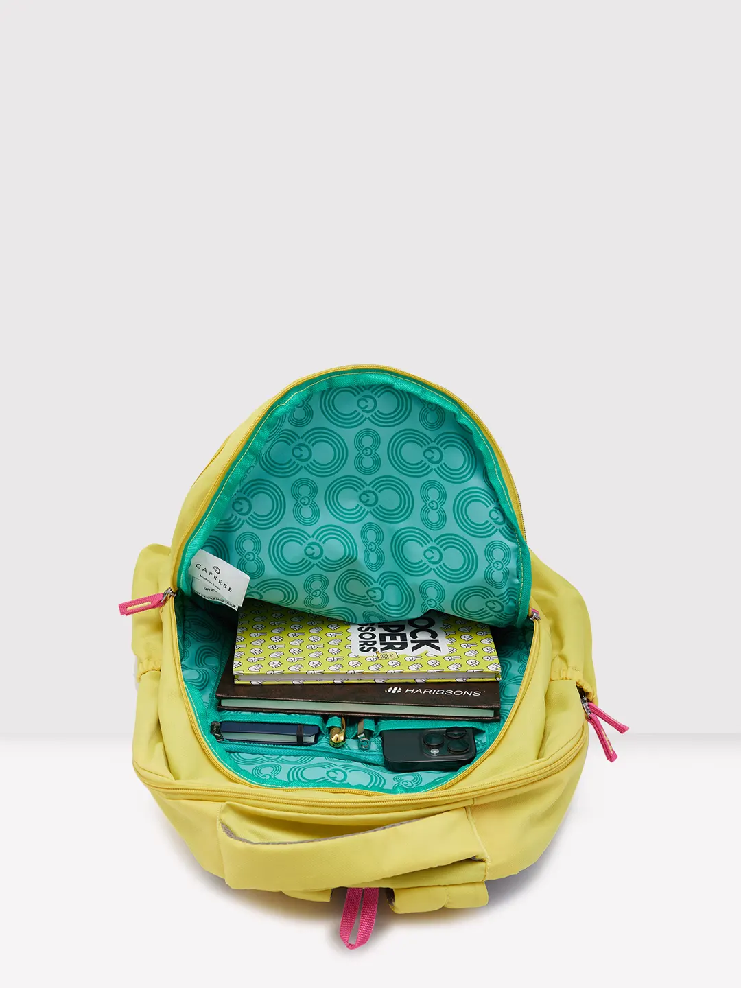 Caprese Zoe Large Yellow School Backpack - Image 9