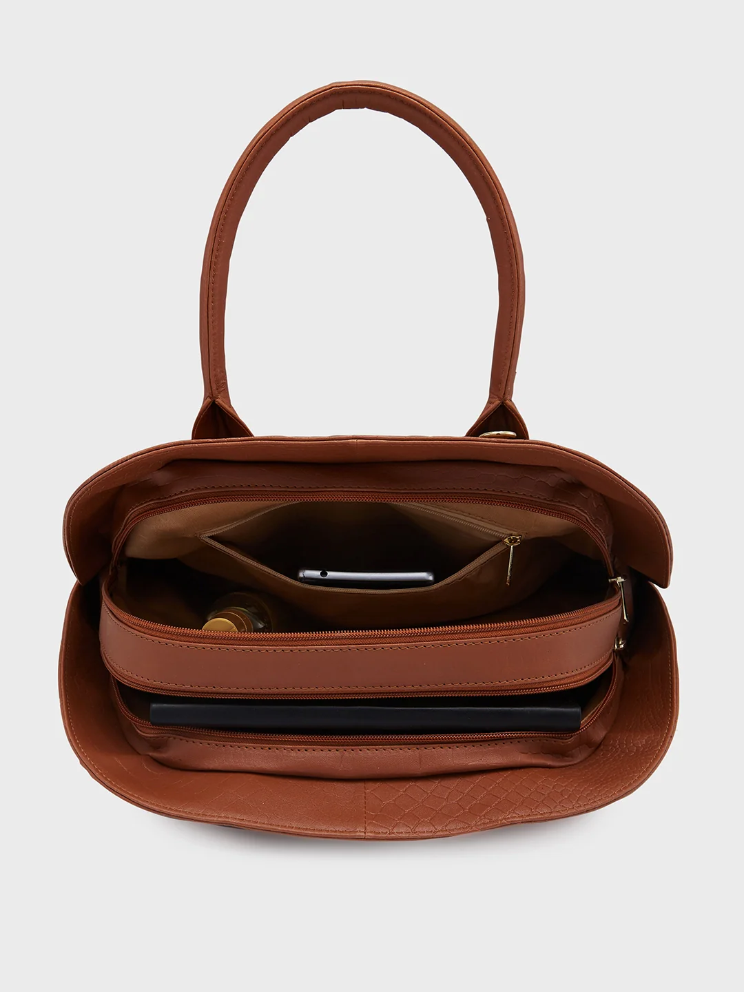 Caprese Zoia Medium Dark Brown Satchel Bag - Image 10