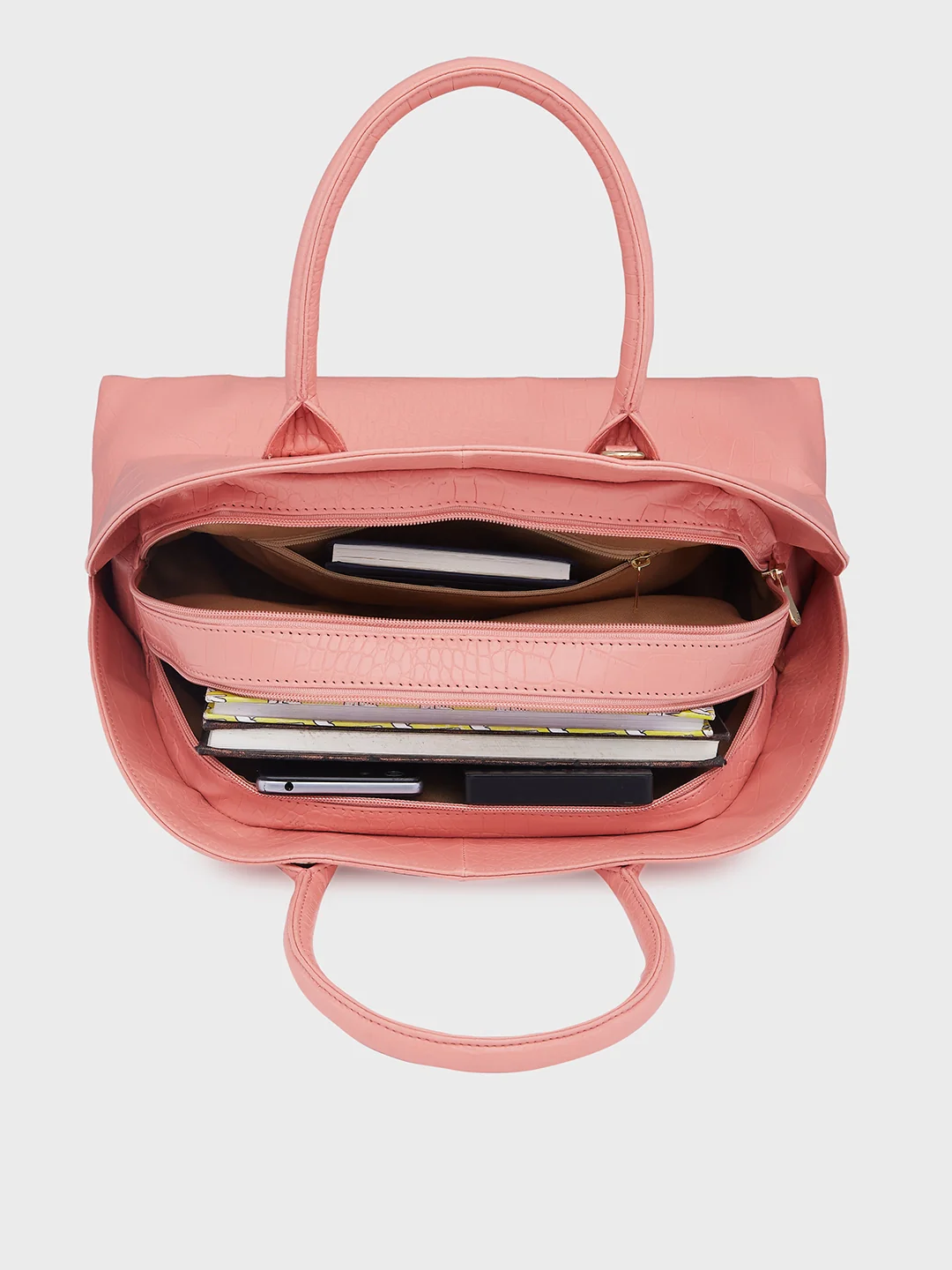 Caprese Zoia Medium Salmon Satchel Bag - Image 6