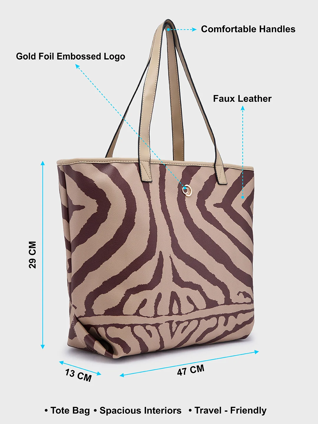 Caprese Zuzu Large Beige Tote Bag - Image 7