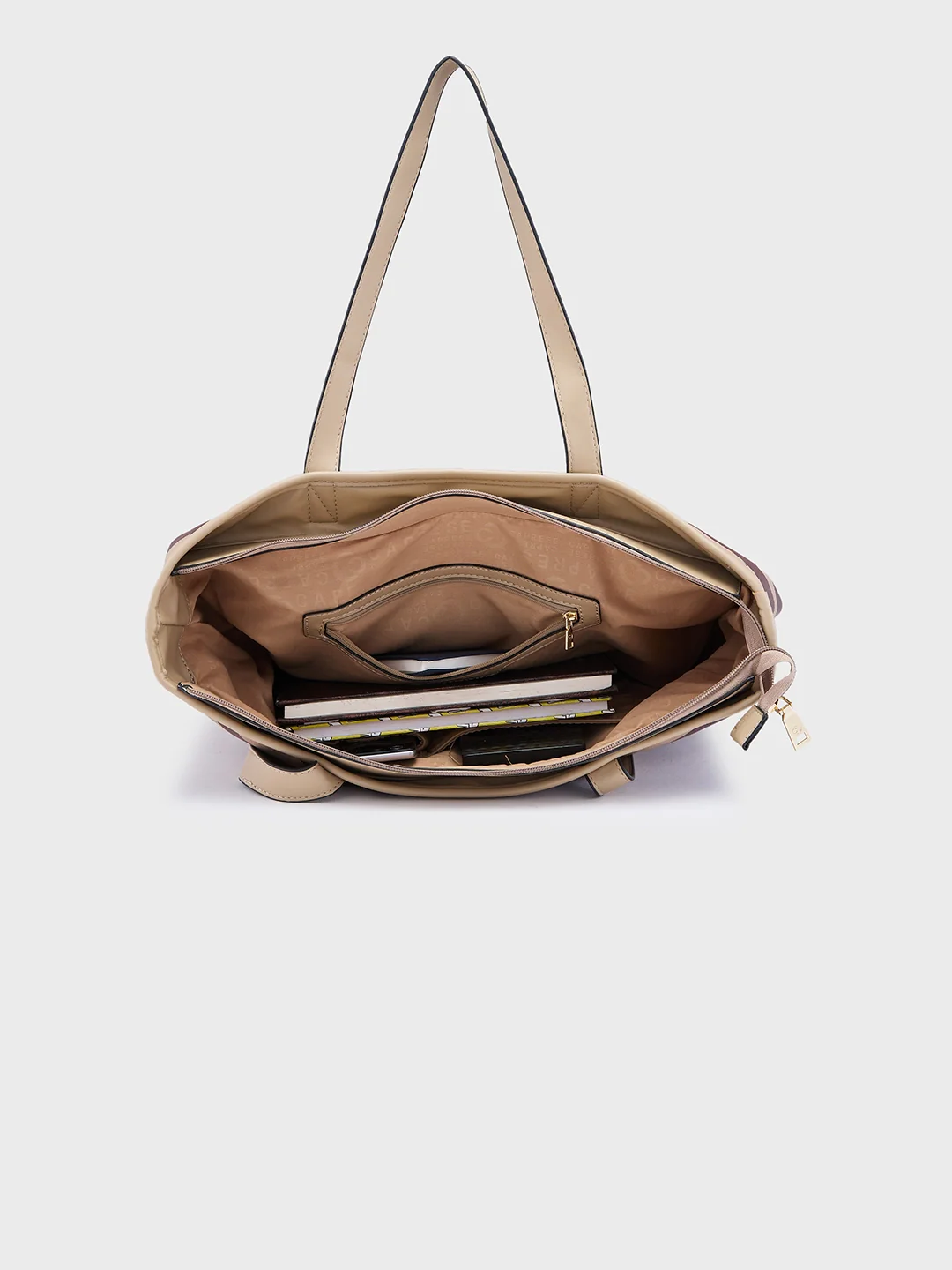 Caprese Zuzu Large Beige Tote Bag - Image 9