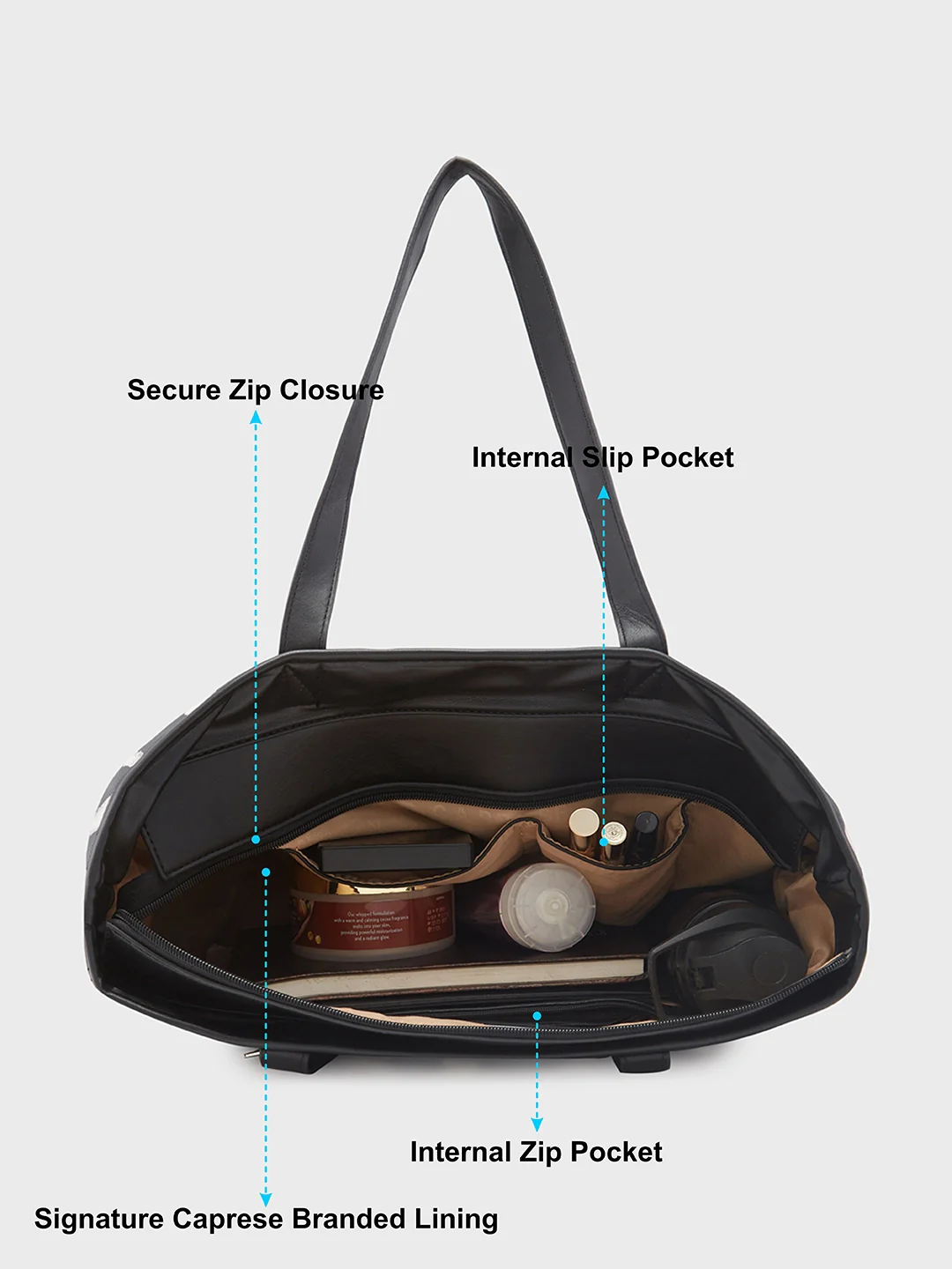 Caprese Zuzu Large Black Tote Bag - Image 8