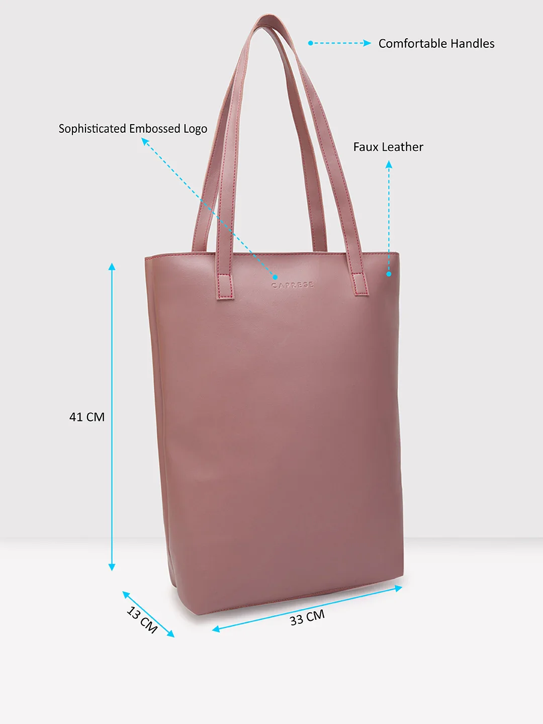 Caprese Zyla Large Dusky Pink Tote Bag - Image 7