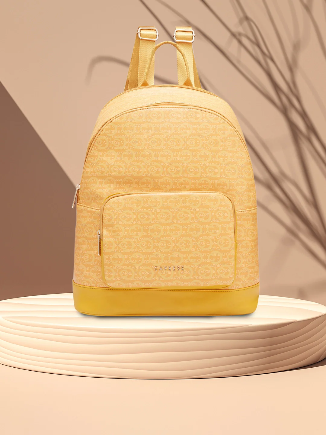Caprese Cleo Large Yellow Laptop Backpack - Image 2