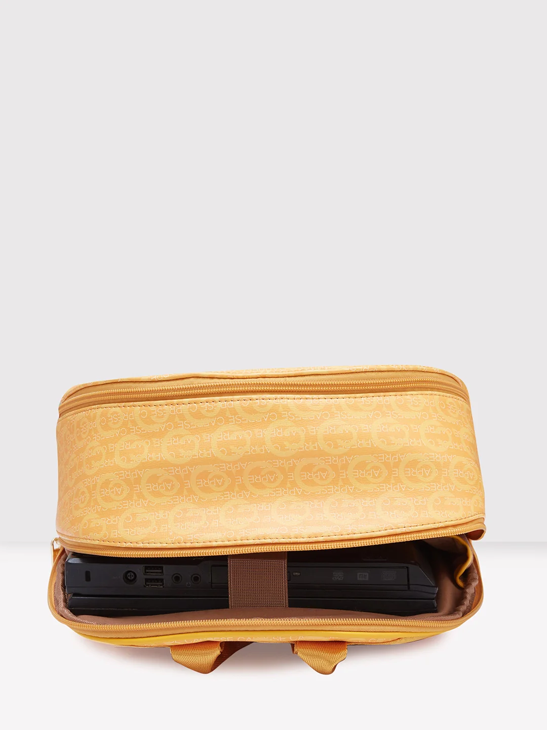 Caprese Cleo Large Yellow Laptop Backpack - Image 7