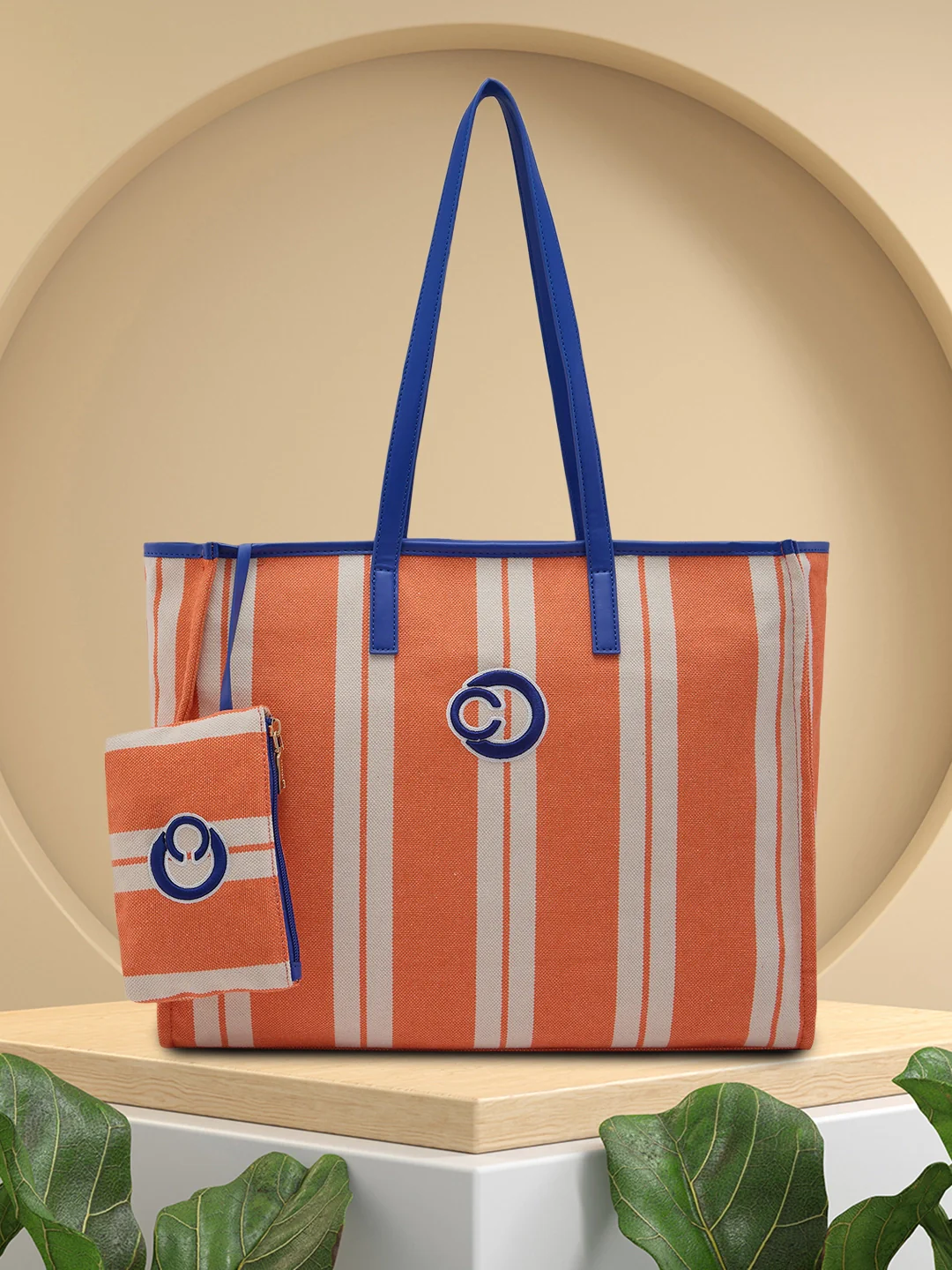 Caprese Dixie Large Orange Tote Bag - Image 3