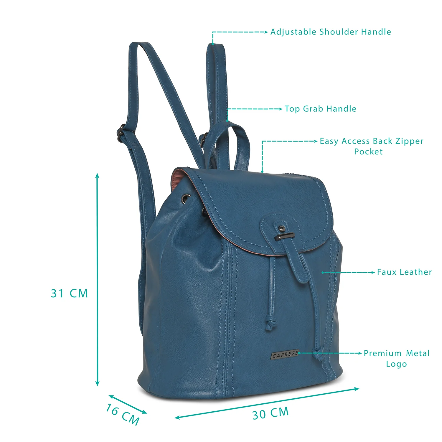Caprese Evelyn Medium Navy Backpack - Image 3