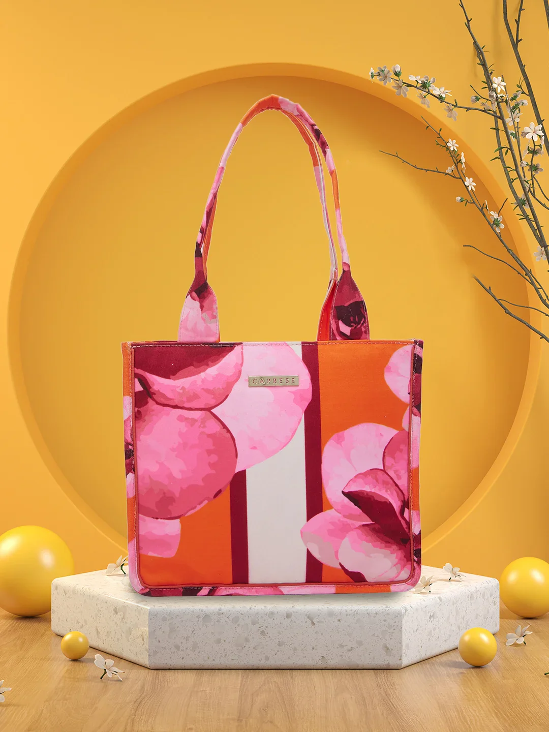 Caprese Ivy Large Orange Tote Bag - Image 2