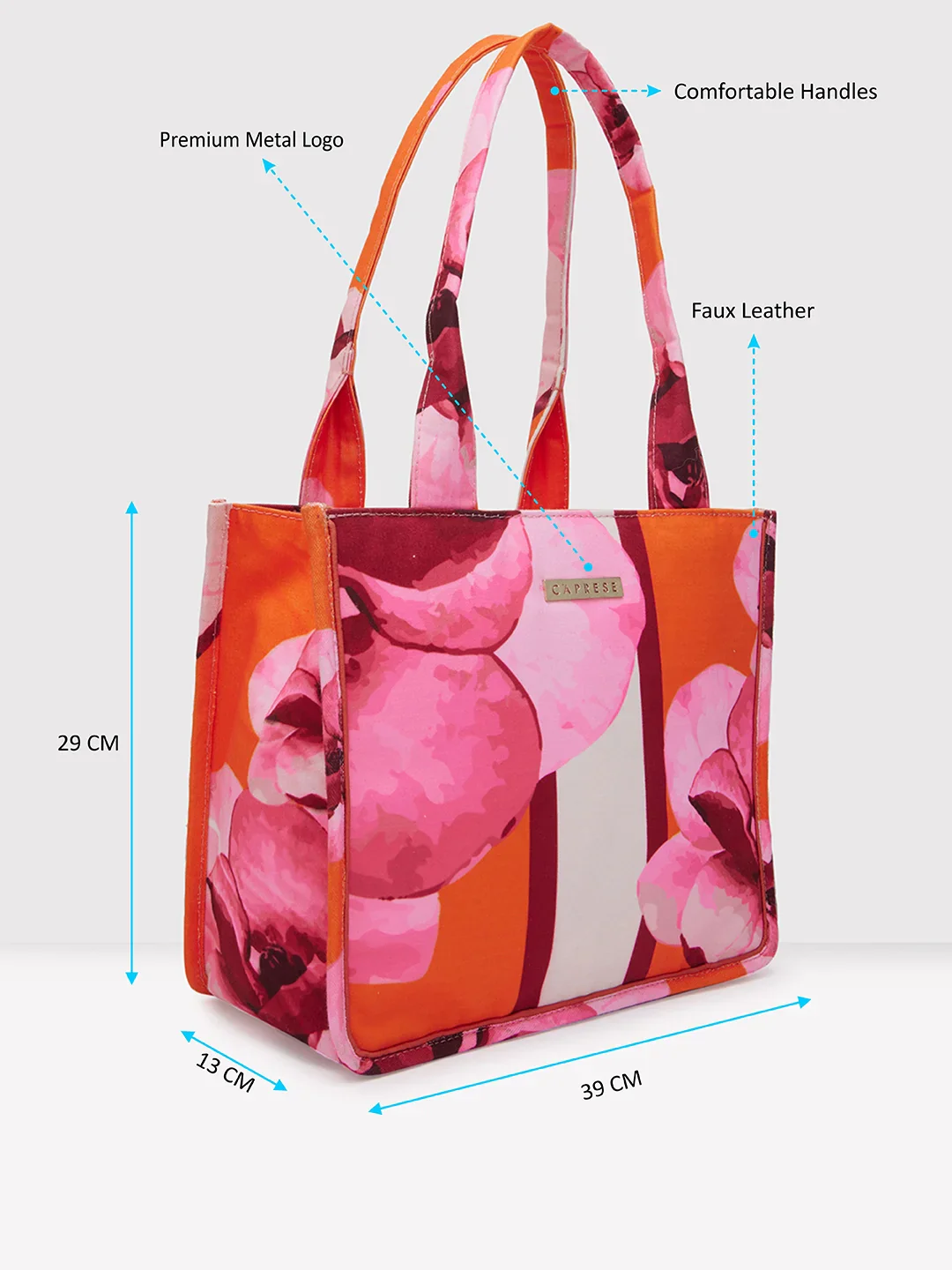 Caprese Ivy Large Orange Tote Bag - Image 6