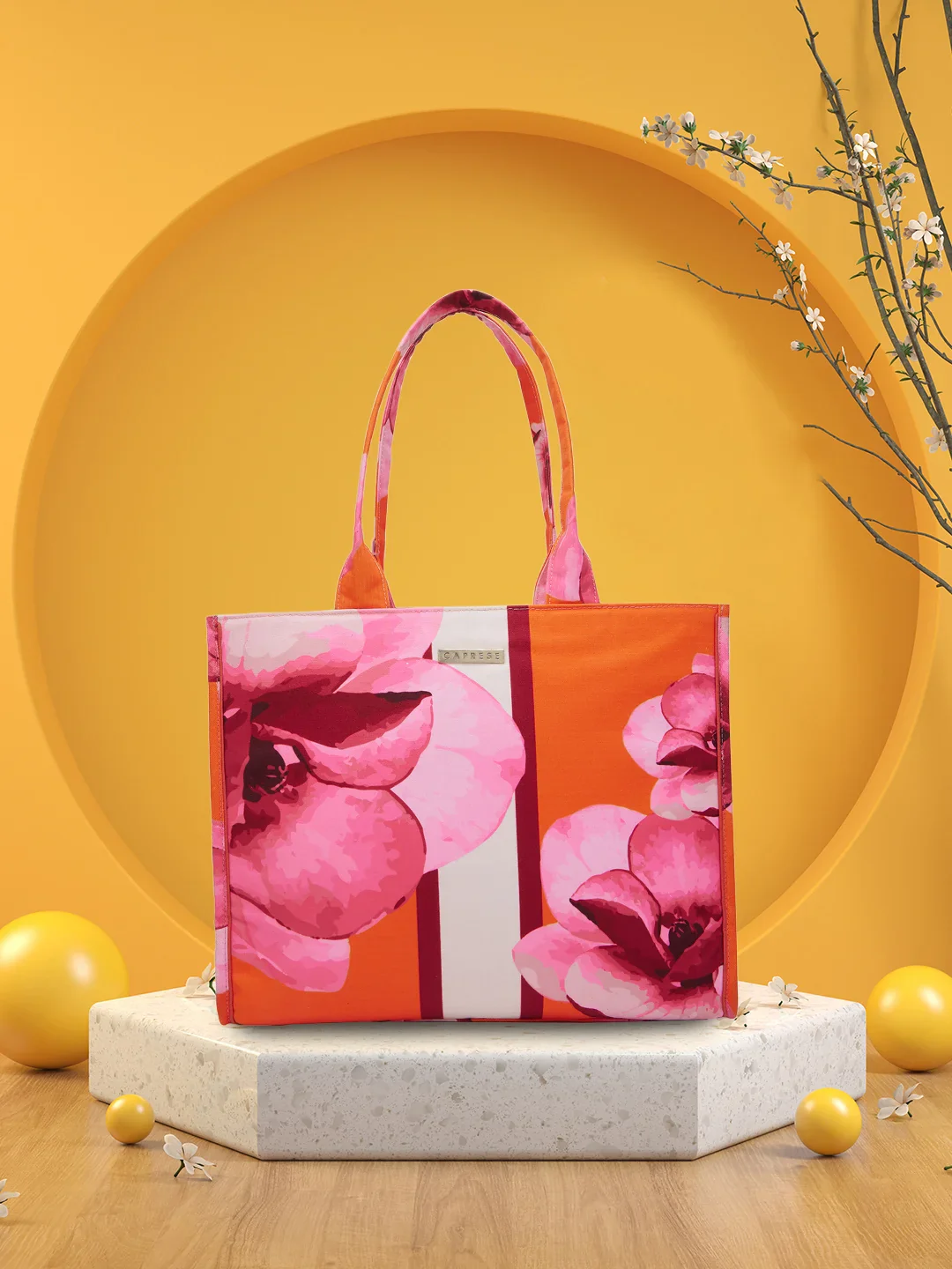 Caprese Ivy X Large Orange Tote Bag - Image 2