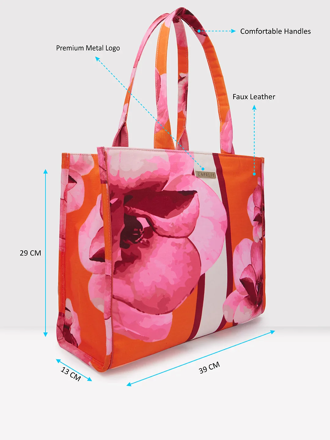 Caprese Ivy X Large Orange Tote Bag - Image 7