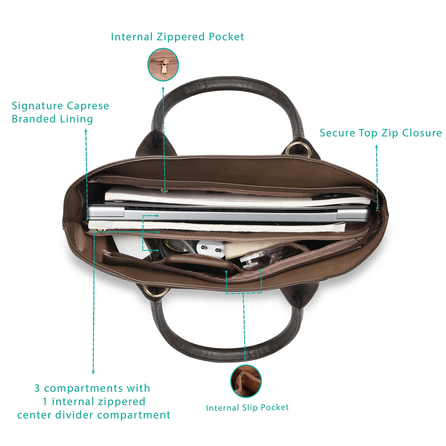 Caprese Kylie Large Satchel Bag - Image 10