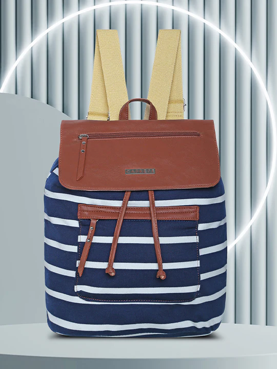 Caprese London Medium Navy Saddle Backpack - Image 2