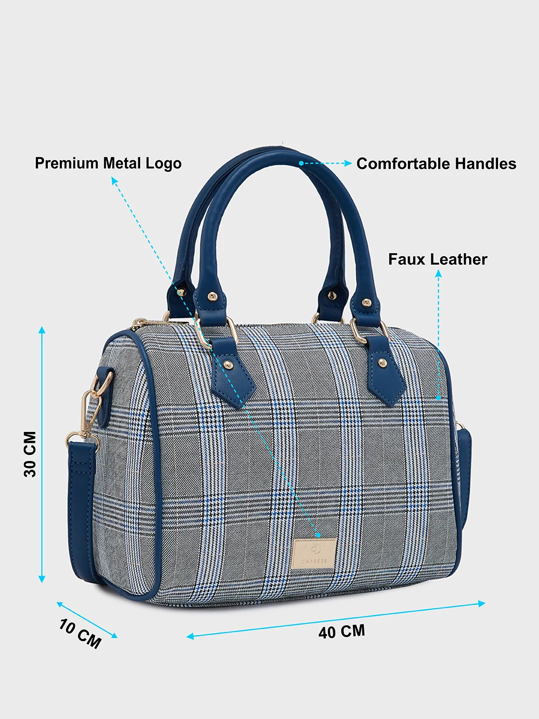 Caprese Remi Medium Navy Satchel Bag - Image 7