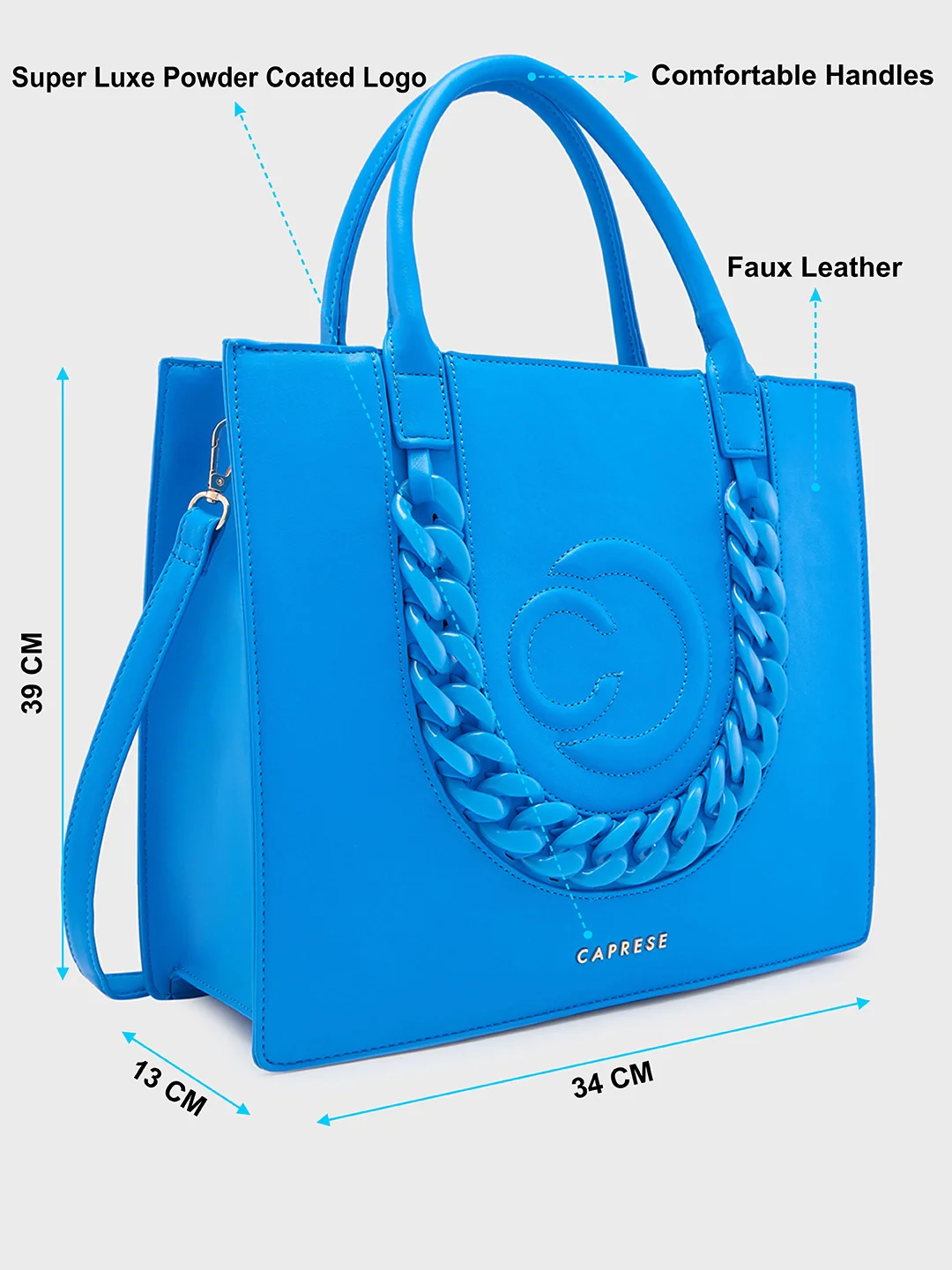 Caprese Roxana Medium Blue Tote Bag - Image 6