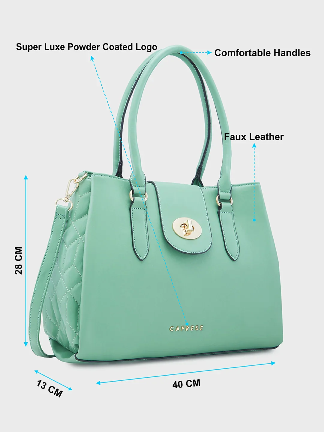 Caprese Sabrina Medium Mint Satchel Bag - Image 6
