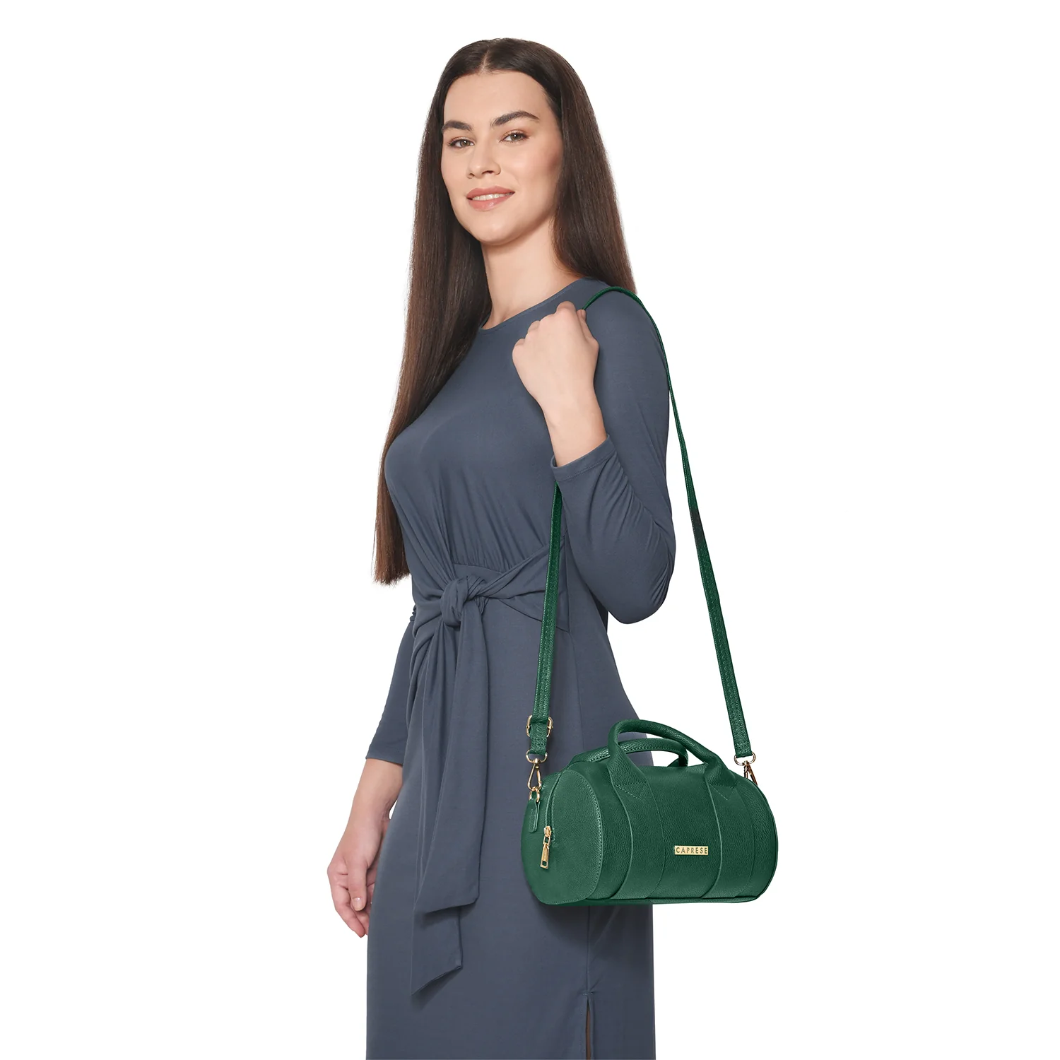 Caprese Teresa Small Bottle Green Satchel Bag - Image 2