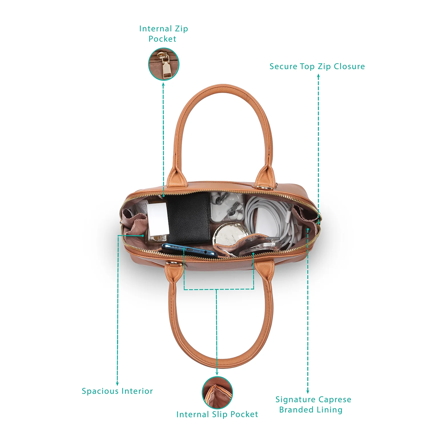 Caprese Toni Small Satchel Bag - Image 5